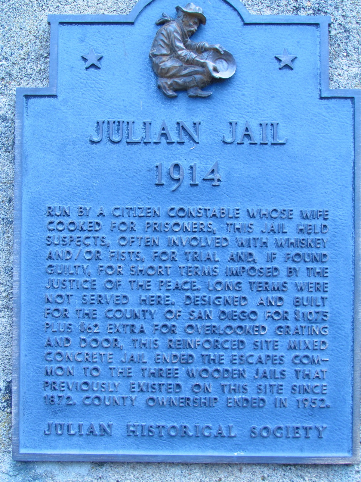 Julian Historical Society Julian Jail Sign