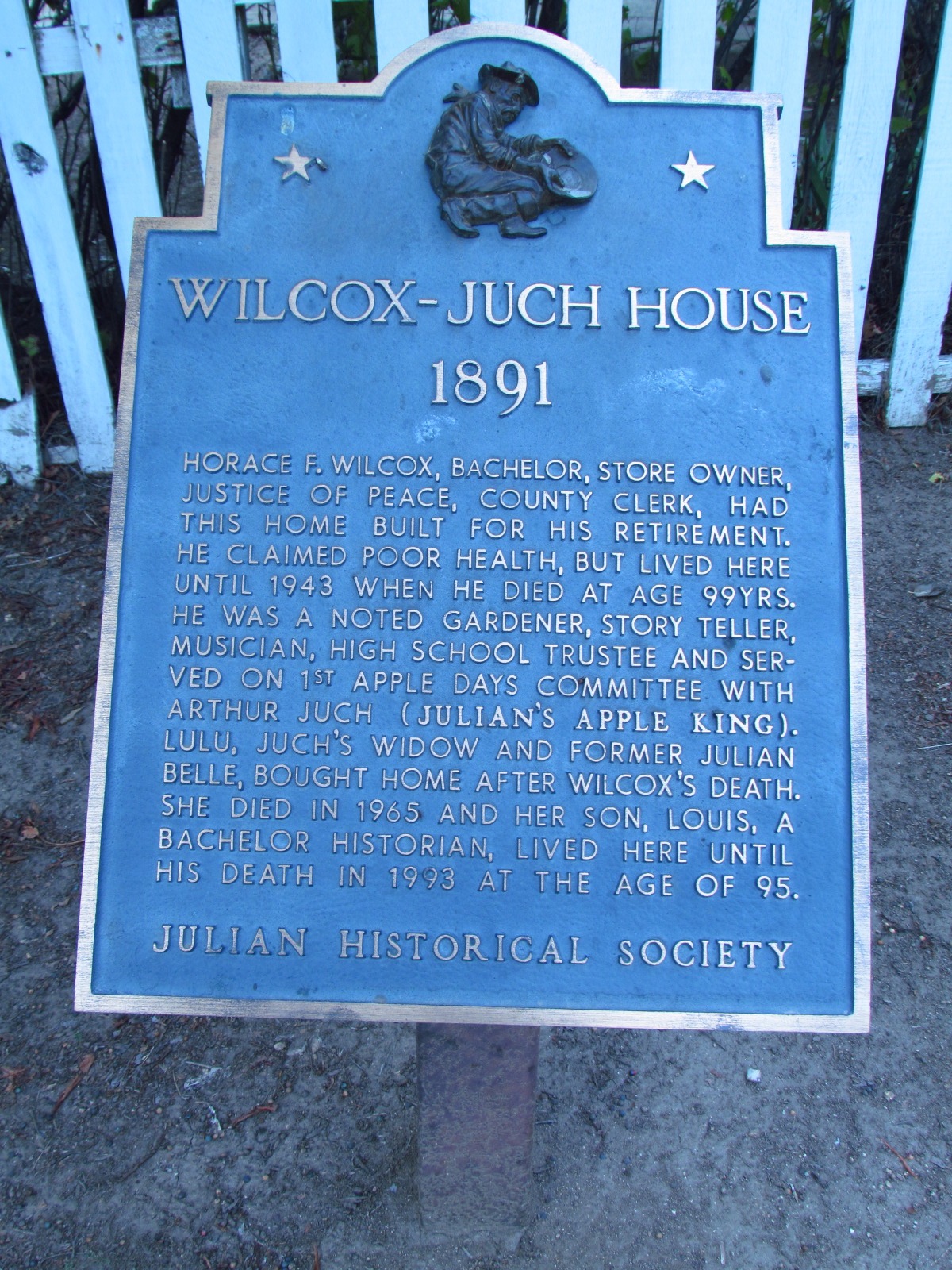 Julian Historical Society Wilcox Juch House Sign