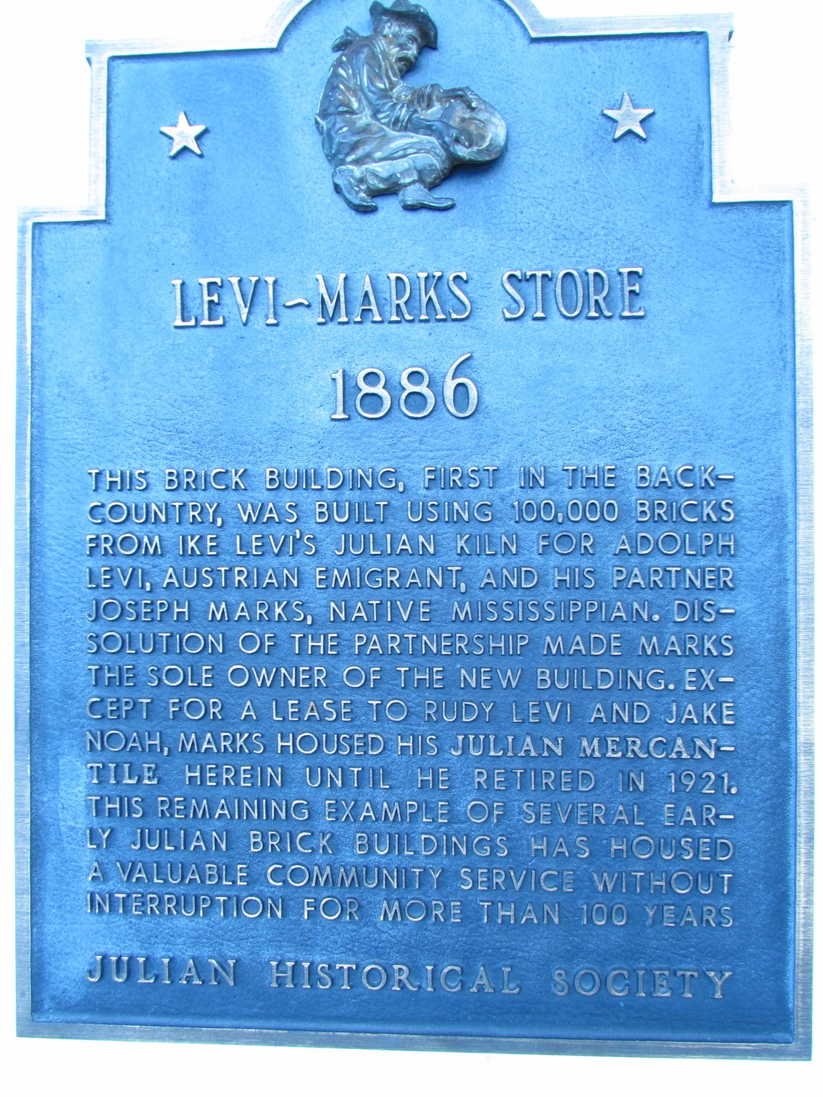Julian Historical Society Levi Marks Store Sign
