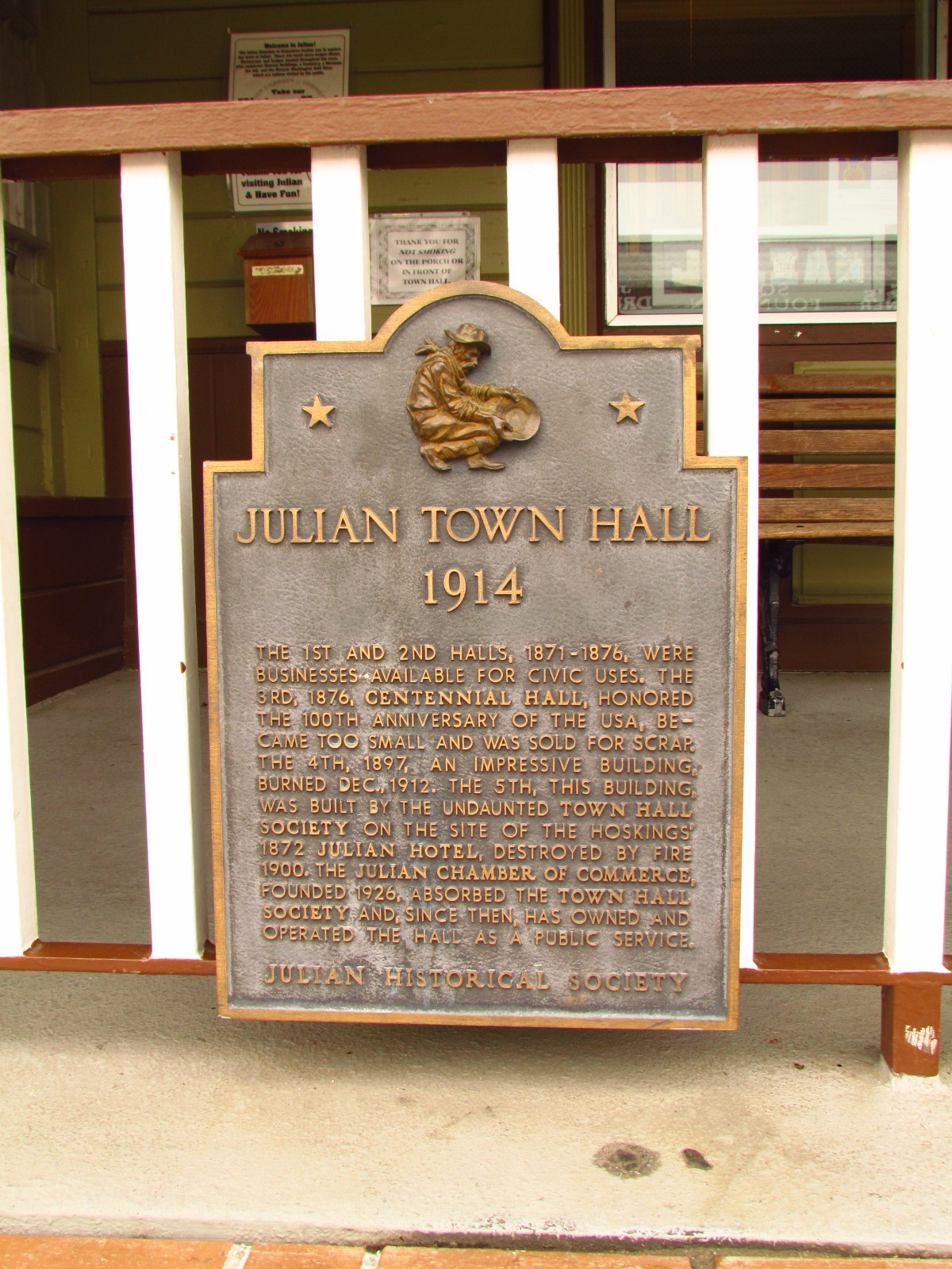 Julian Historical Society Julian Town Hall Sign