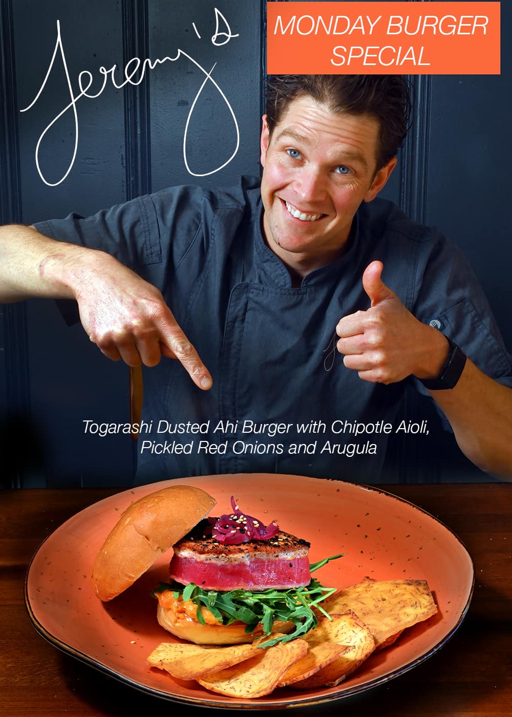 Monday Burger Special at Jeremy's on the Hill Poster